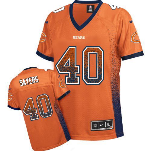 Women's Elite Gale Sayers Nike Jersey Orange - #40 Drift Fashion NFL Chicago Bears